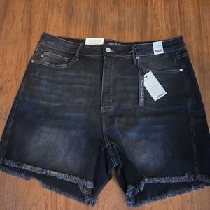 Judy Blue Black Jean Shorts Distressed Hem